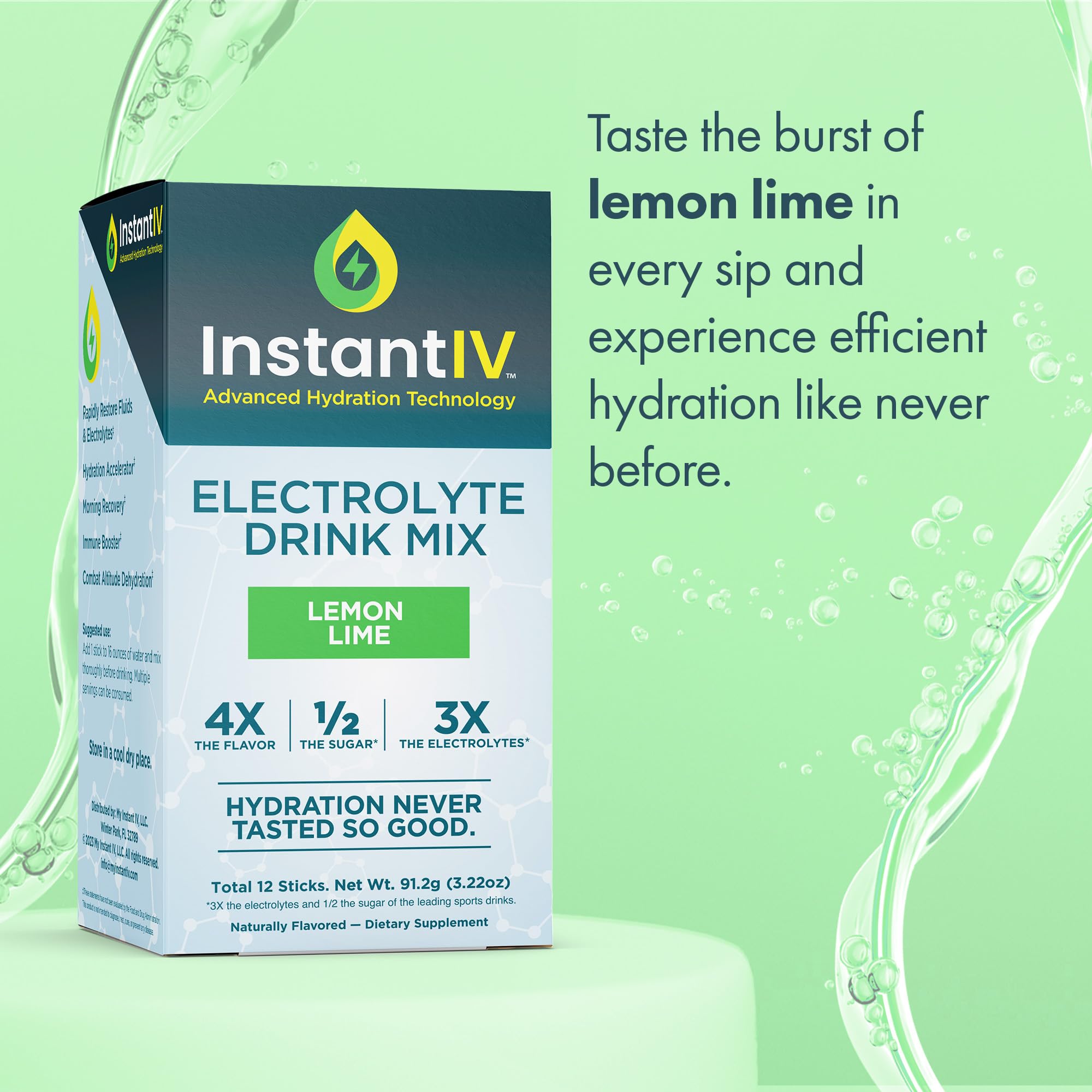 Instant IV ready-to-mix electrolyte powder dissolves quickly in water