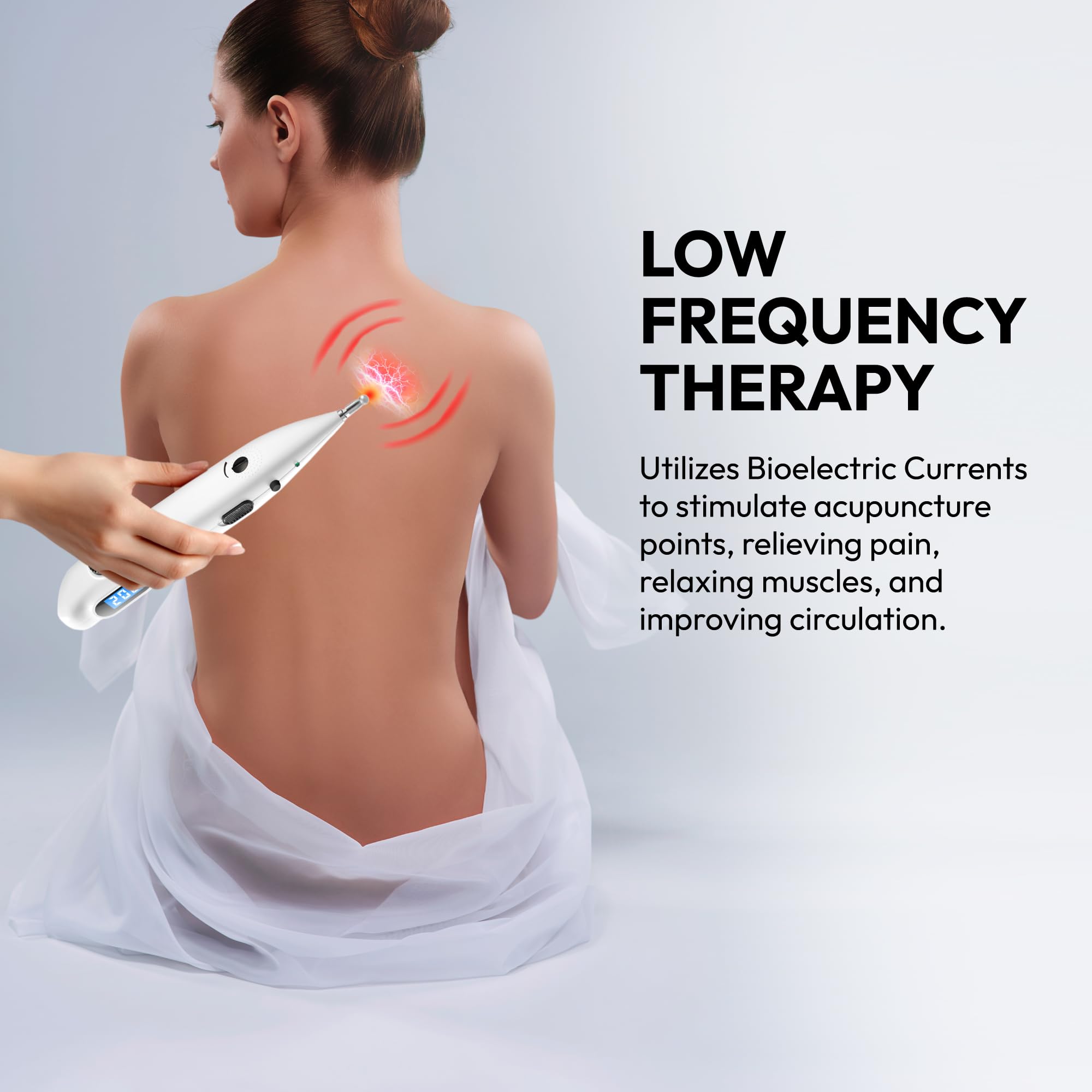 InsurMedic pen with delicate spot head targets ears and temples for targeted relief