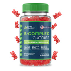 INTEGO NUTRITION Vitamin B Complex Gummies bottle front for easy daily energy support
