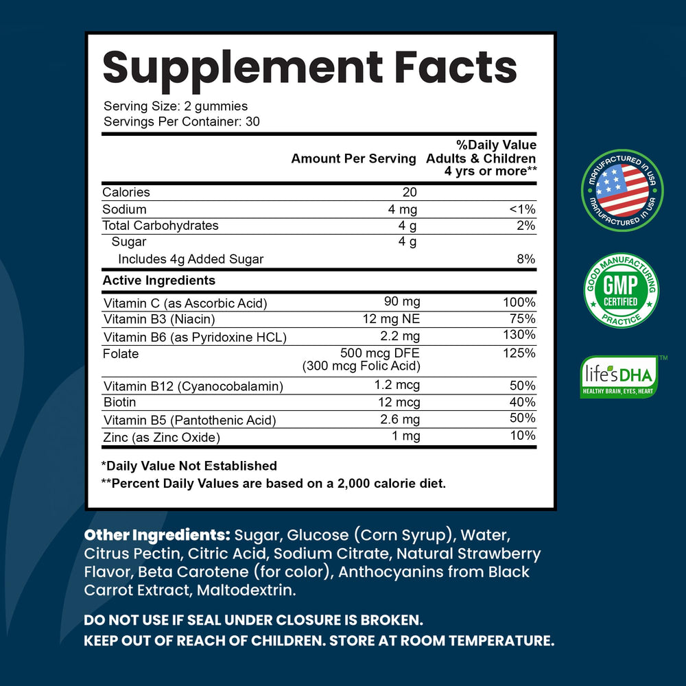 INTEGO NUTRITION Vitamin B Complex Gummies close-up showing chewy texture for easy daily intake