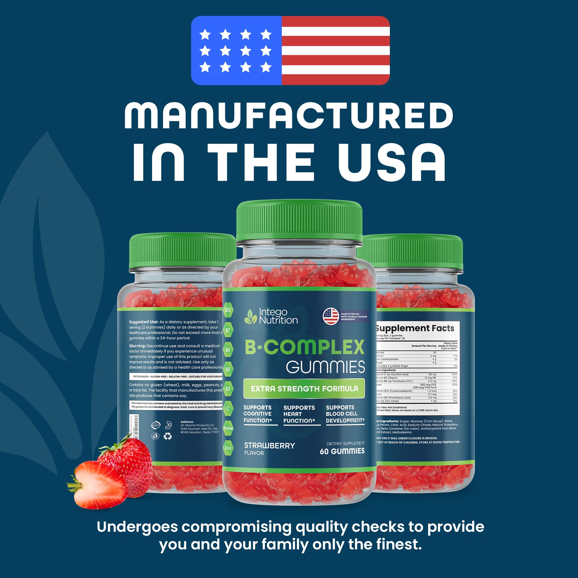 INTEGO NUTRITION Vitamin B Complex Gummies for daily chewable support