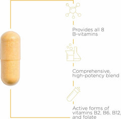 Integrative Therapeutics Active B-Complex label highlights gluten-free and dairy-free formulation for busy lifestyles.