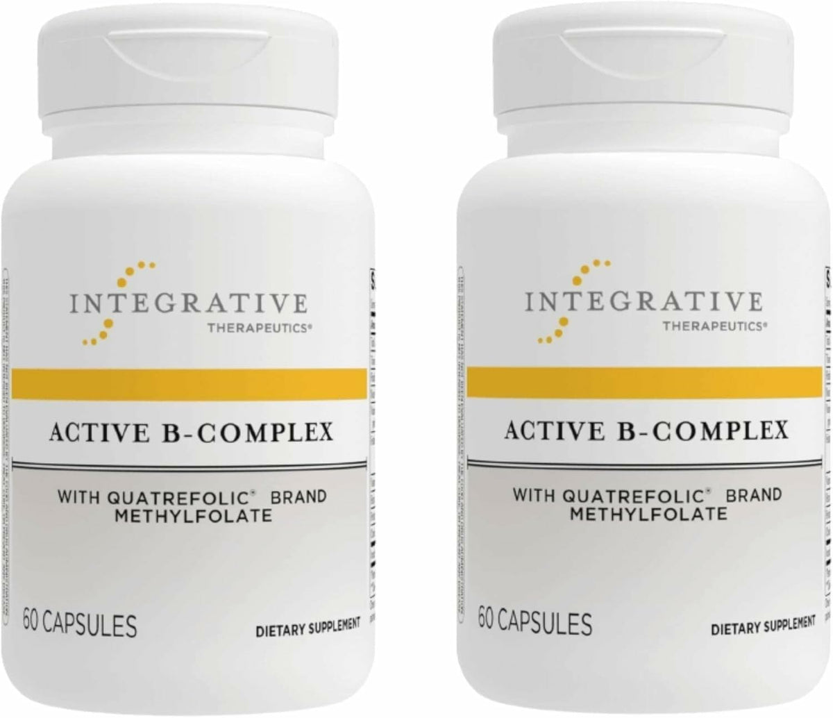 Integrative Therapeutics Active B-Complex bottle pouring capsules for daily energy support.