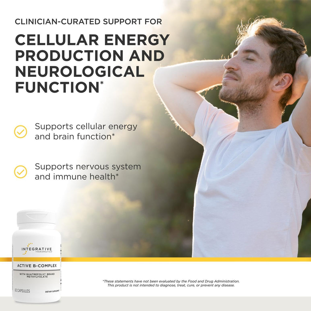 Active B-Complex capsules closeup highlighting choline-rich formula.