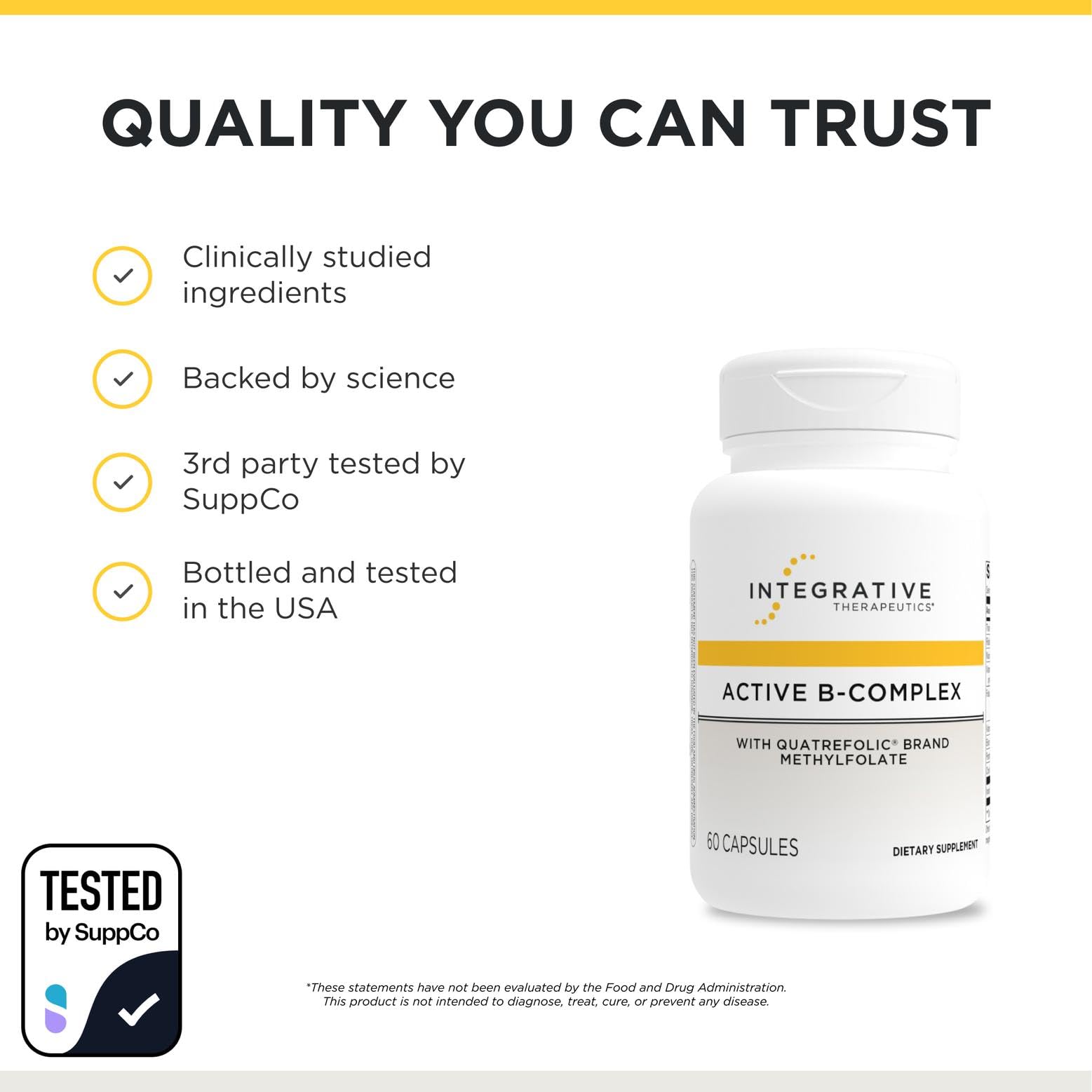 Integrative Therapeutics Active B-Complex daily-use setup with capsules visible.