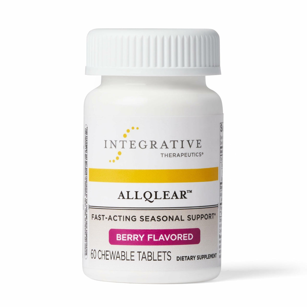 Integrative Therapeutics AllQlear bottle front with berry flavor for daily immune support
