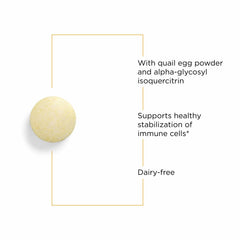 Quail egg powder blend image emphasizing ovomucoids and tryptase-inhibitor components