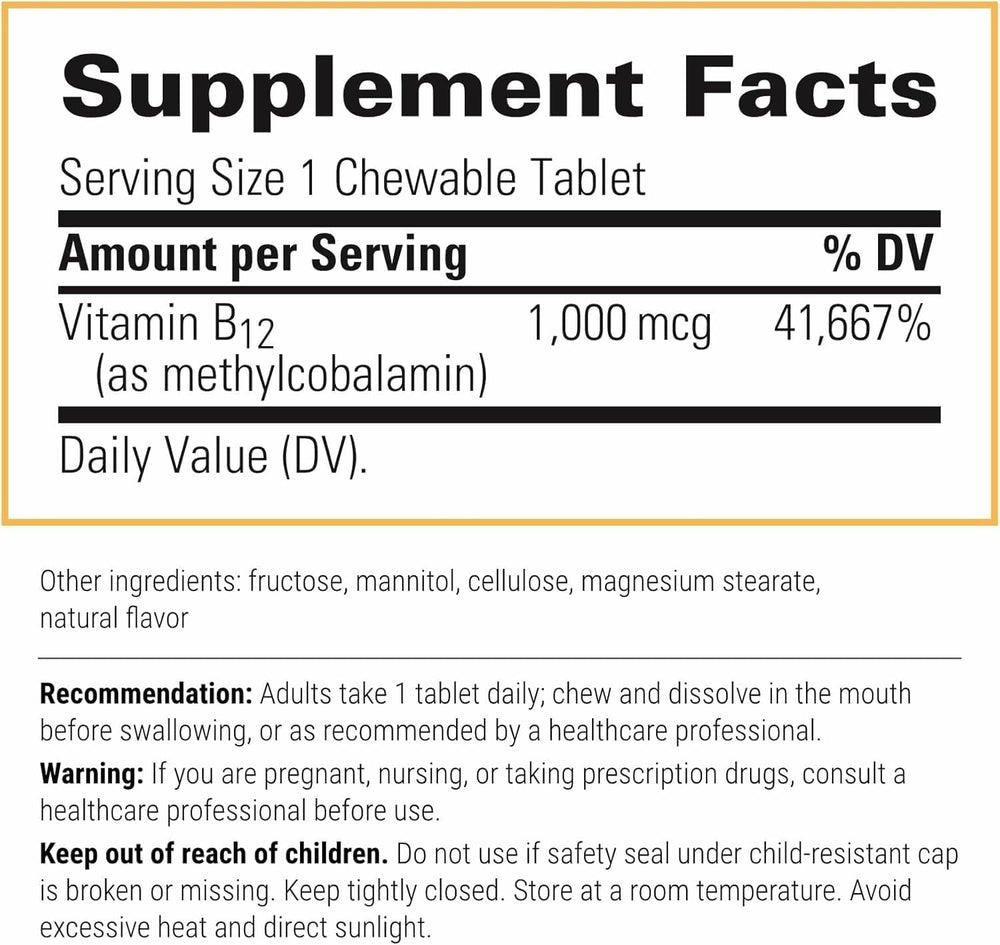 Integrative Therapeutics B-12 Active cherry chewables, vegan-friendly daily vitamin.