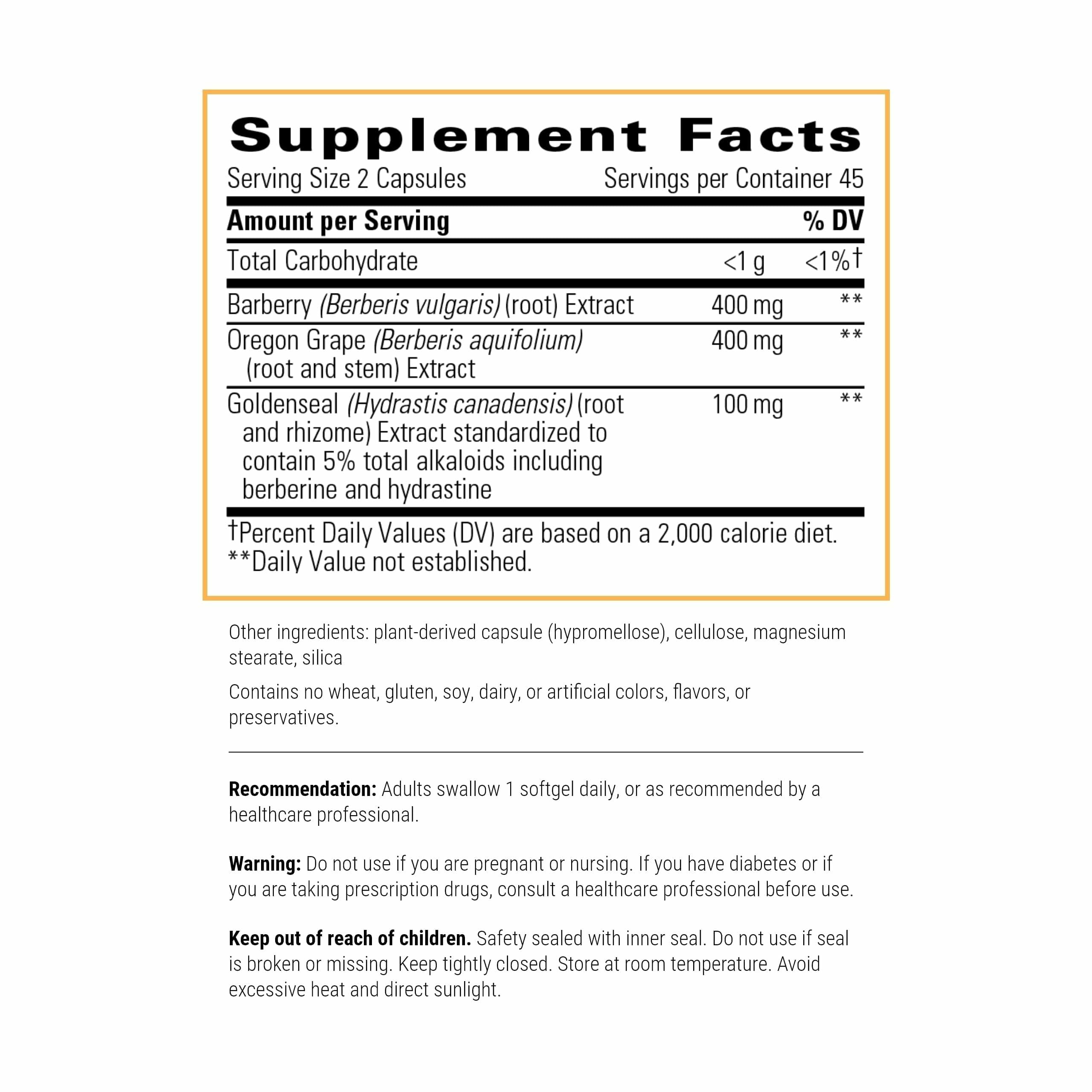 Closeup of Integrative Therapeutics Berberine Complex capsules, vegan-friendly formula.