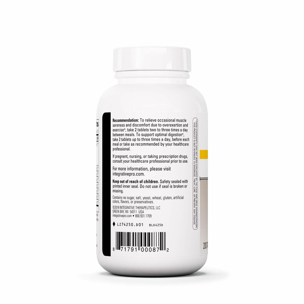 Integrative Therapeutics Bio-Zyme label view highlights undiluted pancreatic enzymes