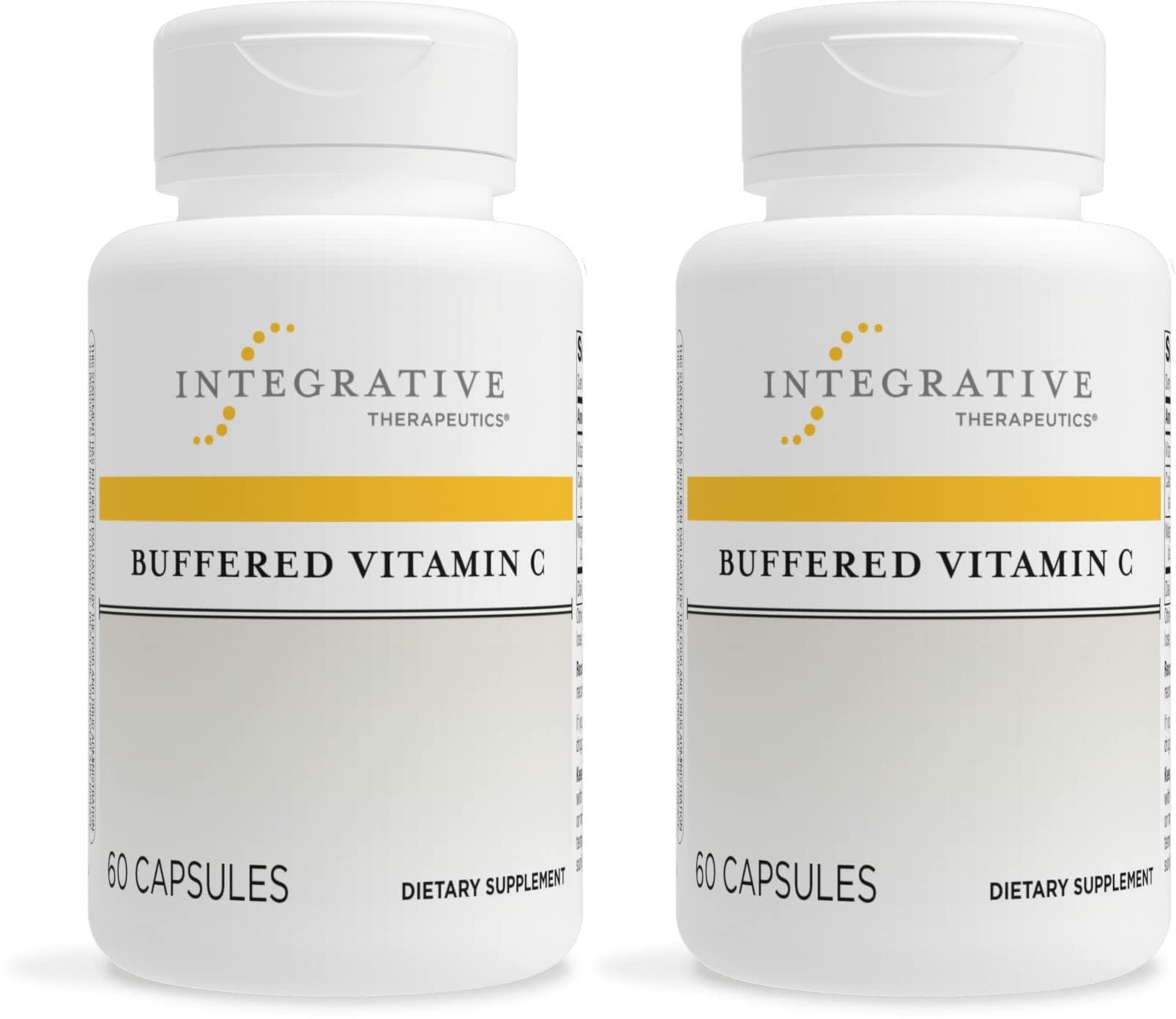 Integrative Therapeutics Buffered Vitamin C bottle front shows antioxidant support.