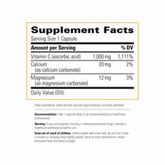 Capsules closeup of Integrative Therapeutics Buffered Vitamin C highlighting potency.