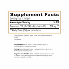 Integrative Therapeutics CoQ10 softgel close-up showing 100 mg dosage