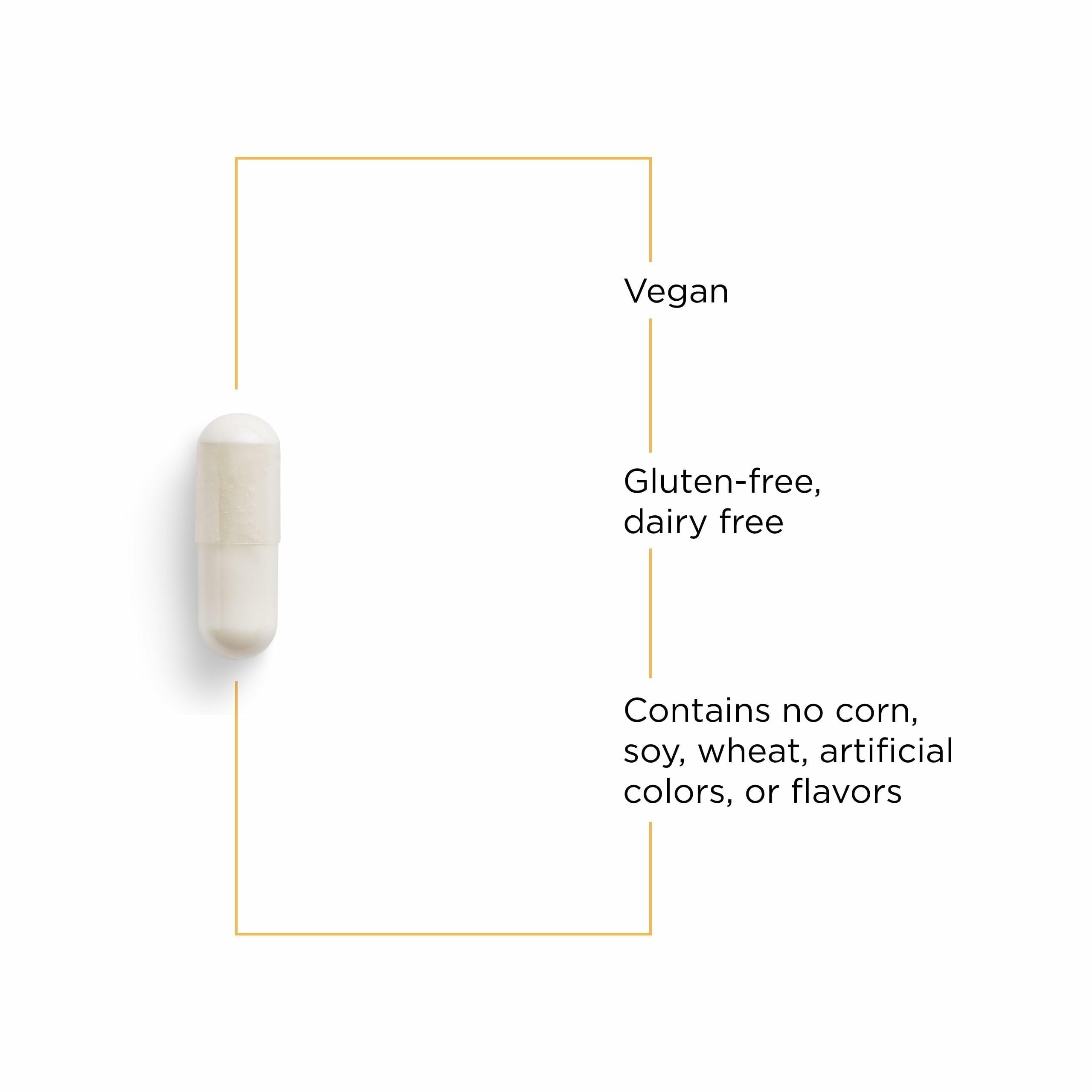 Capsules count 60 servings shown on the bottle, indicating flexible daily dosing.