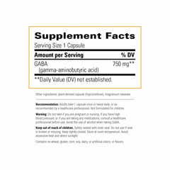 Front label view of Integrative Therapeutics GABA, dairy-free formula, supports neurochemical balance.