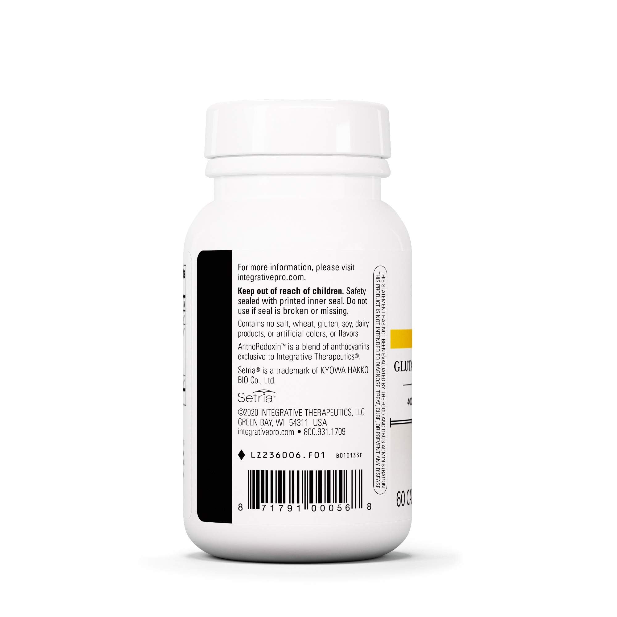 Integrative Therapeutics Glutathione Cell Defense capsules for easy, gluten-free daily supplementation.