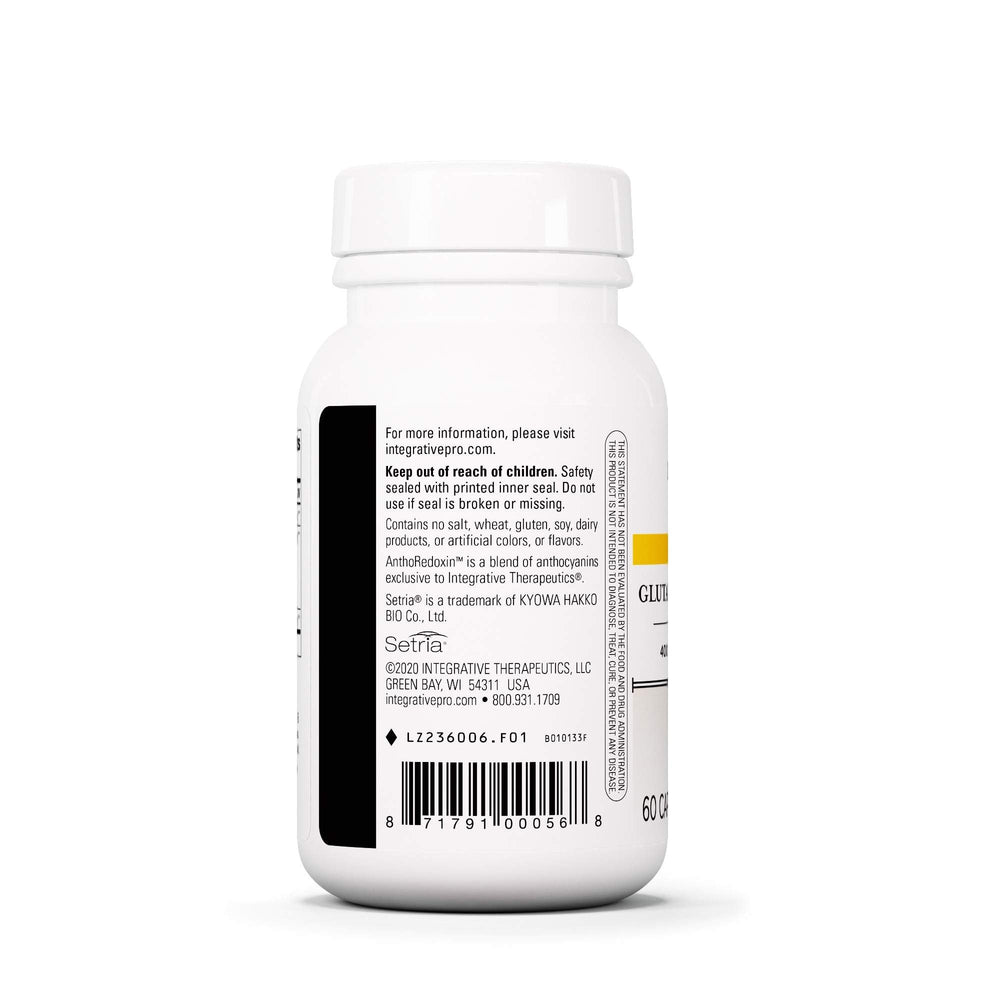 Integrative Therapeutics Glutathione Cell Defense capsules for easy, gluten-free daily supplementation.