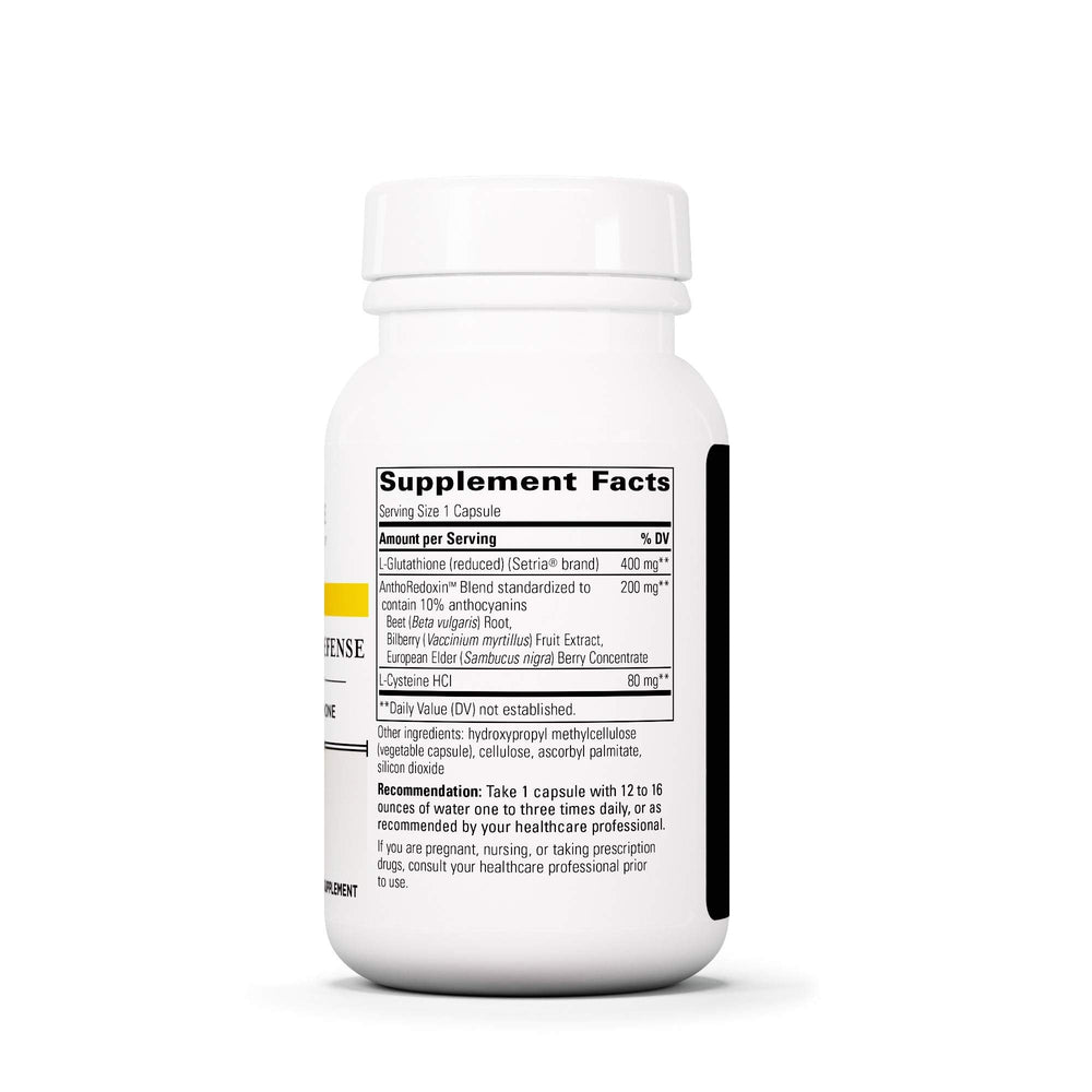 Integrative Therapeutics Glutathione Cell Defense label highlights key ingredients.