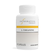 Integrative Therapeutics L-Theanine bottle pour shows calmness support during busy days.