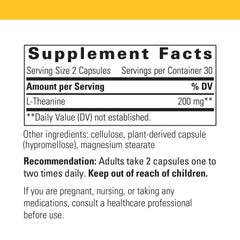 Integrative Therapeutics L-Theanine capsules closeup for easy daily stress support.