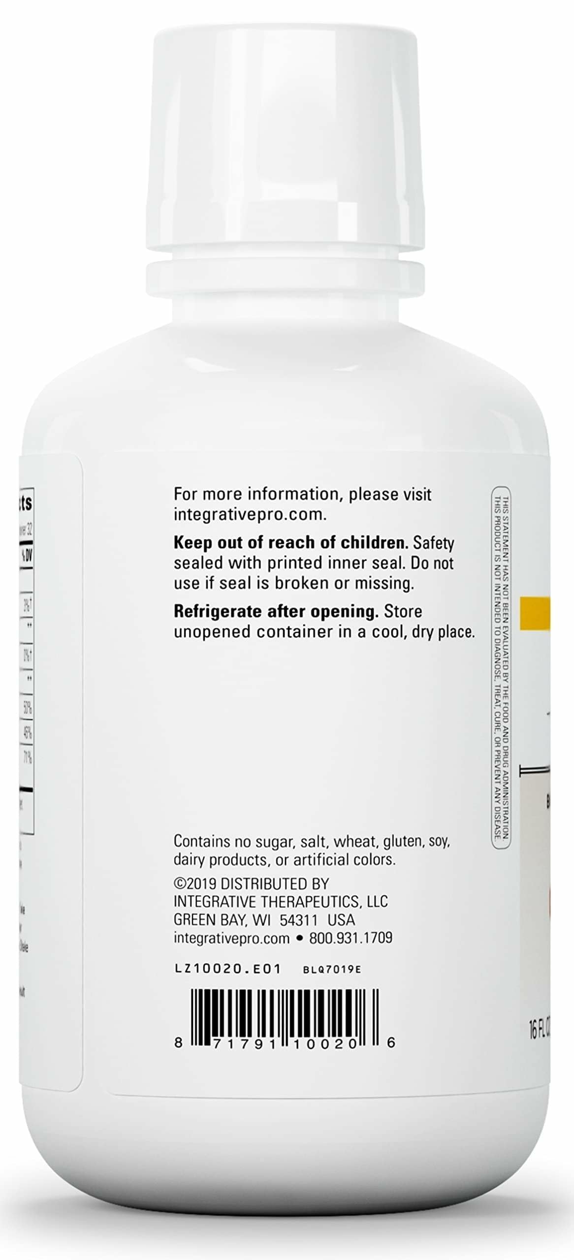 Close-up of dosing cap for Integrative Therapeutics liquid calcium magnesium for daily bone support.