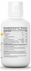 Pouring 15 ml daily dose of Integrative Therapeutics liquid calcium magnesium.
