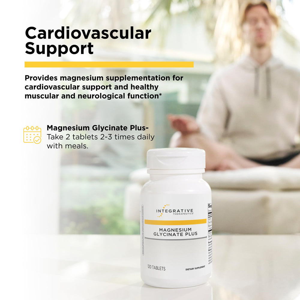Integrative Therapeutics Magnesium Glycinate Plus serving size graphic highlights 60 servings.