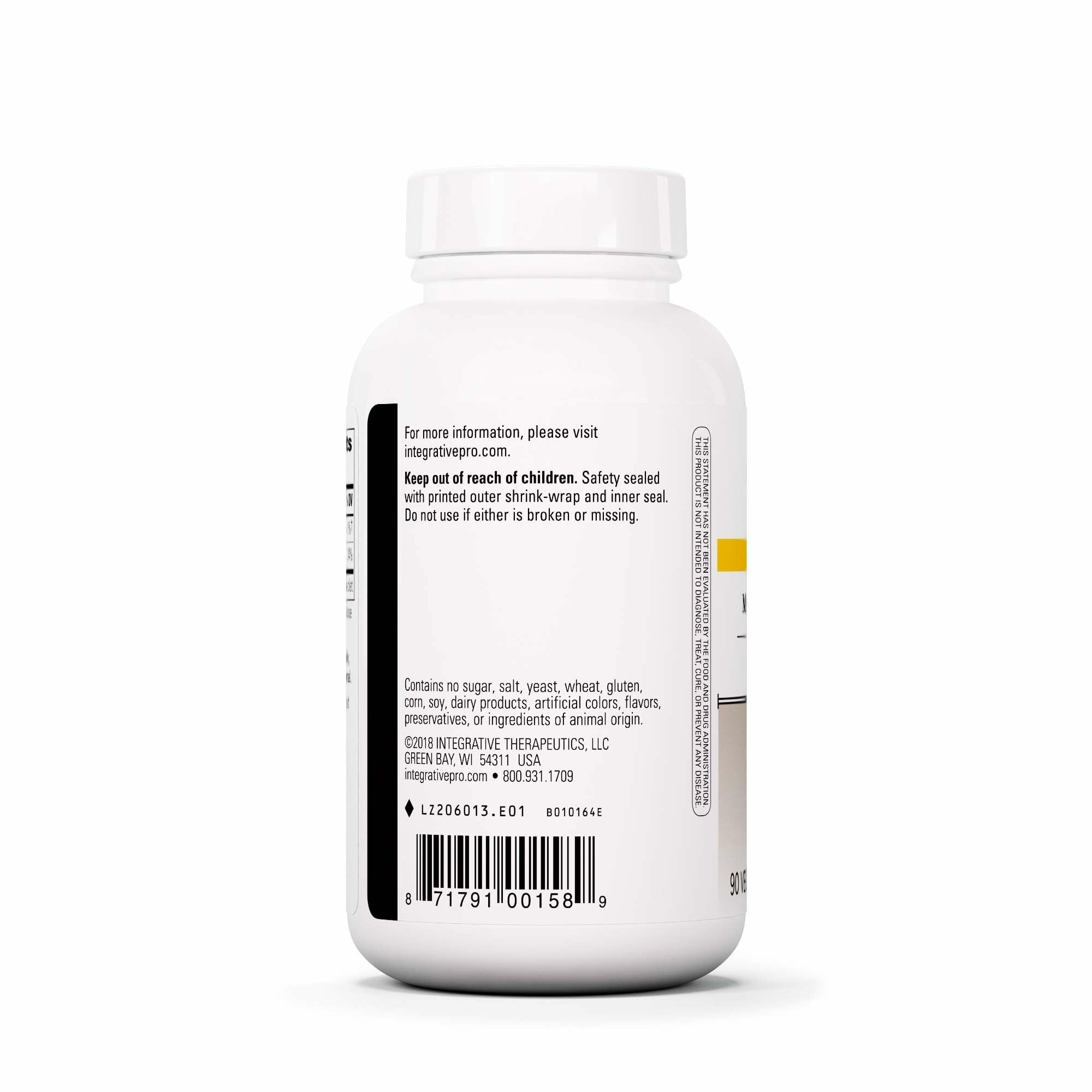 Integrative Therapeutics Magnesium Malate capsules closeup for daily energy support.