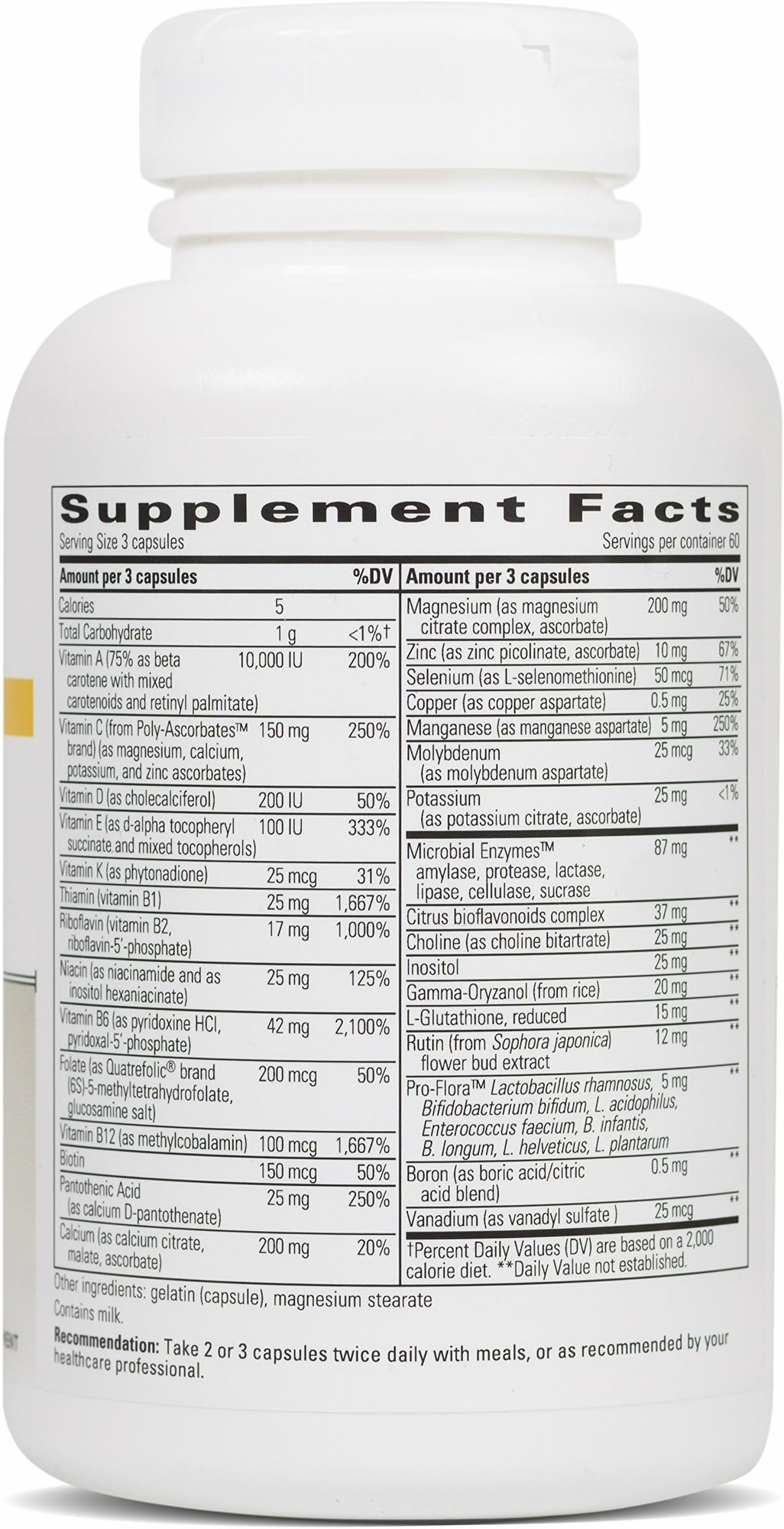 Integrative Therapeutics NutriVitamin Enzyme Complex capsules ready for daily use.