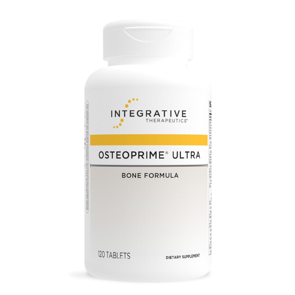 Integrative Therapeutics OsteoPrime Ultra bottle front view highlighting calcium-supporting formula