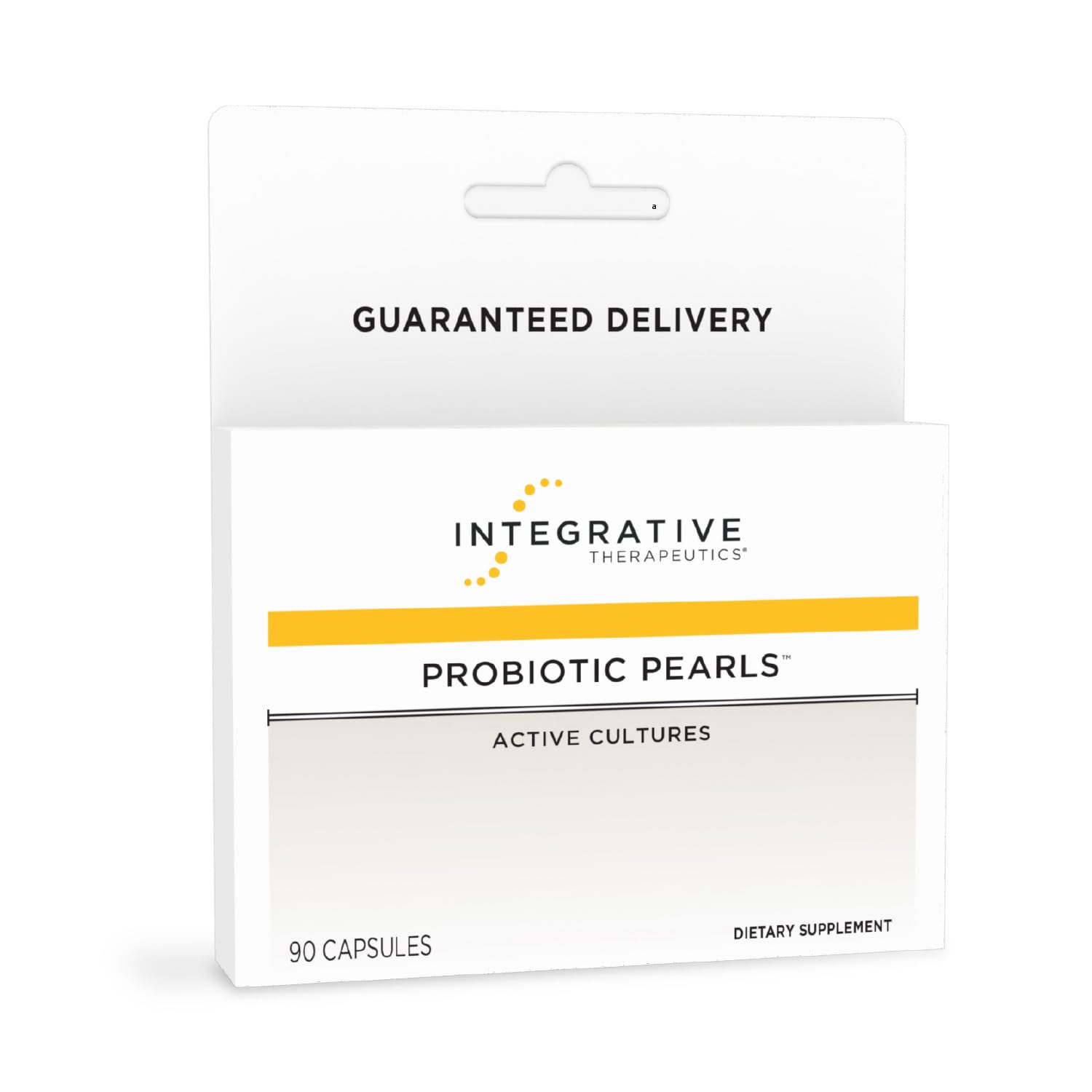 Integrative Therapeutics Probiotic Pearls bottle front with 90-count packaging for daily gut balance.