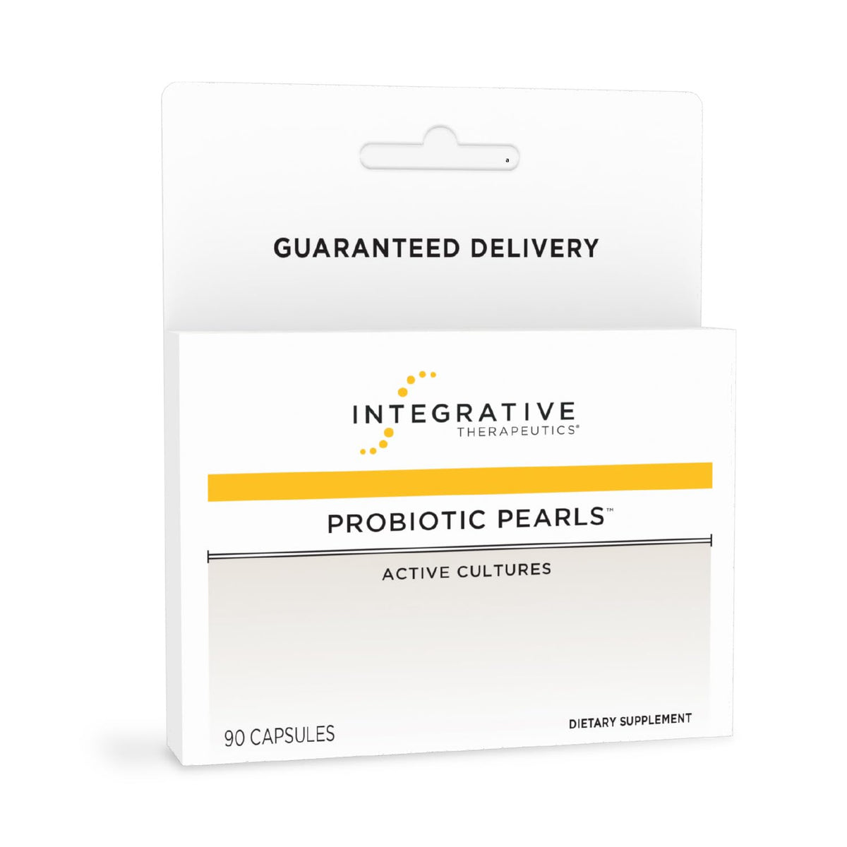 Integrative Therapeutics Probiotic Pearls bottle front with 90-count packaging for daily gut balance.
