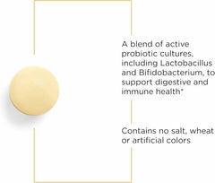 Close-up of Integrative Therapeutics Probiotic Pearls capsule highlighting pearl coating.