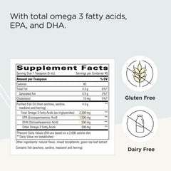 Integrative Therapeutics Pure Omega Liquid delivers EPA and DHA per serving for balanced intake