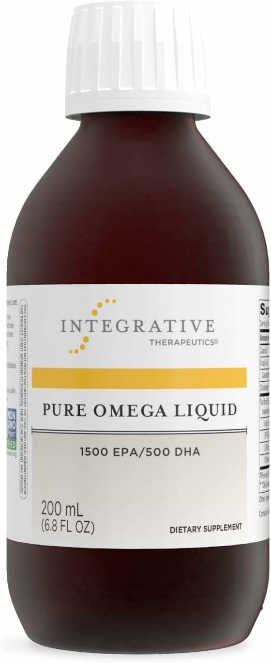 Integrative Therapeutics Pure Omega Liquid lemon bottle for easy daily omega-3 support