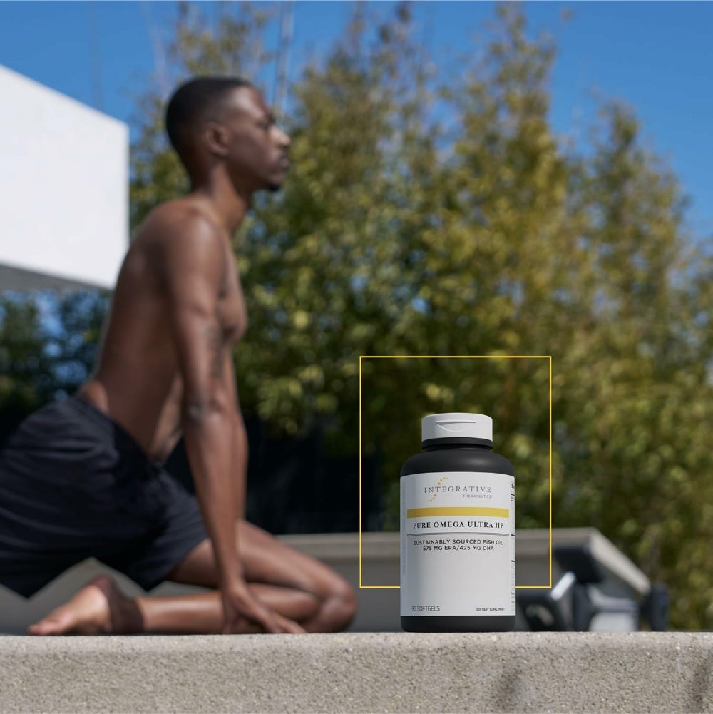Pure Omega Ultra HP sustainably sourced fish oil visual for transparency.