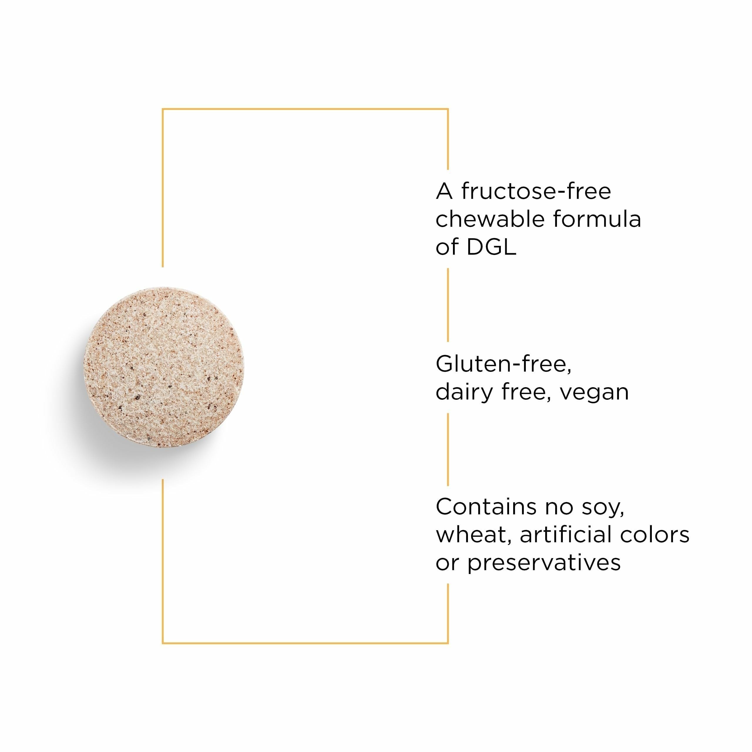 Tablets with water demonstrating easy daily use for GI comfort.