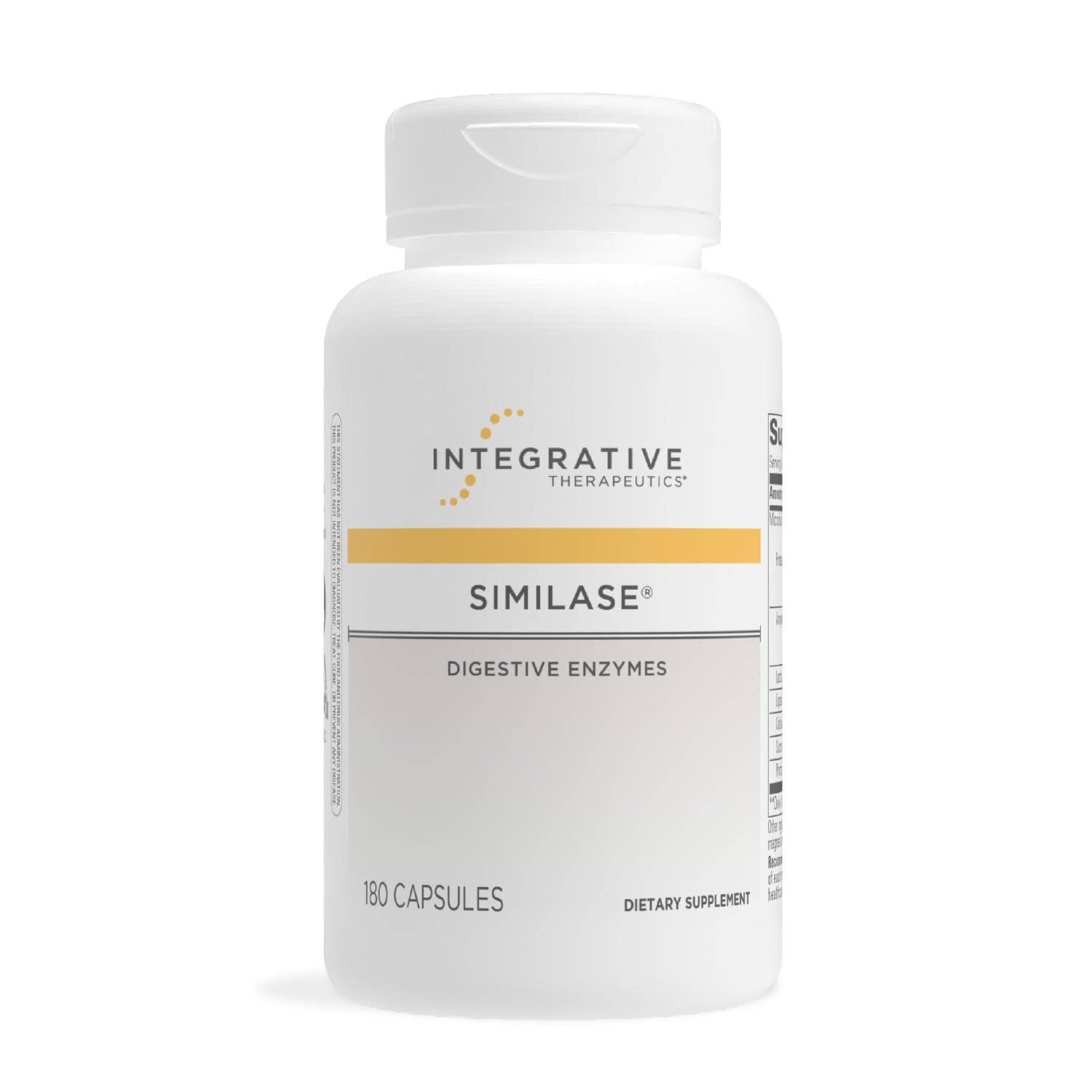 Integrative Therapeutics Similase bottle pour showing digestive support after meals