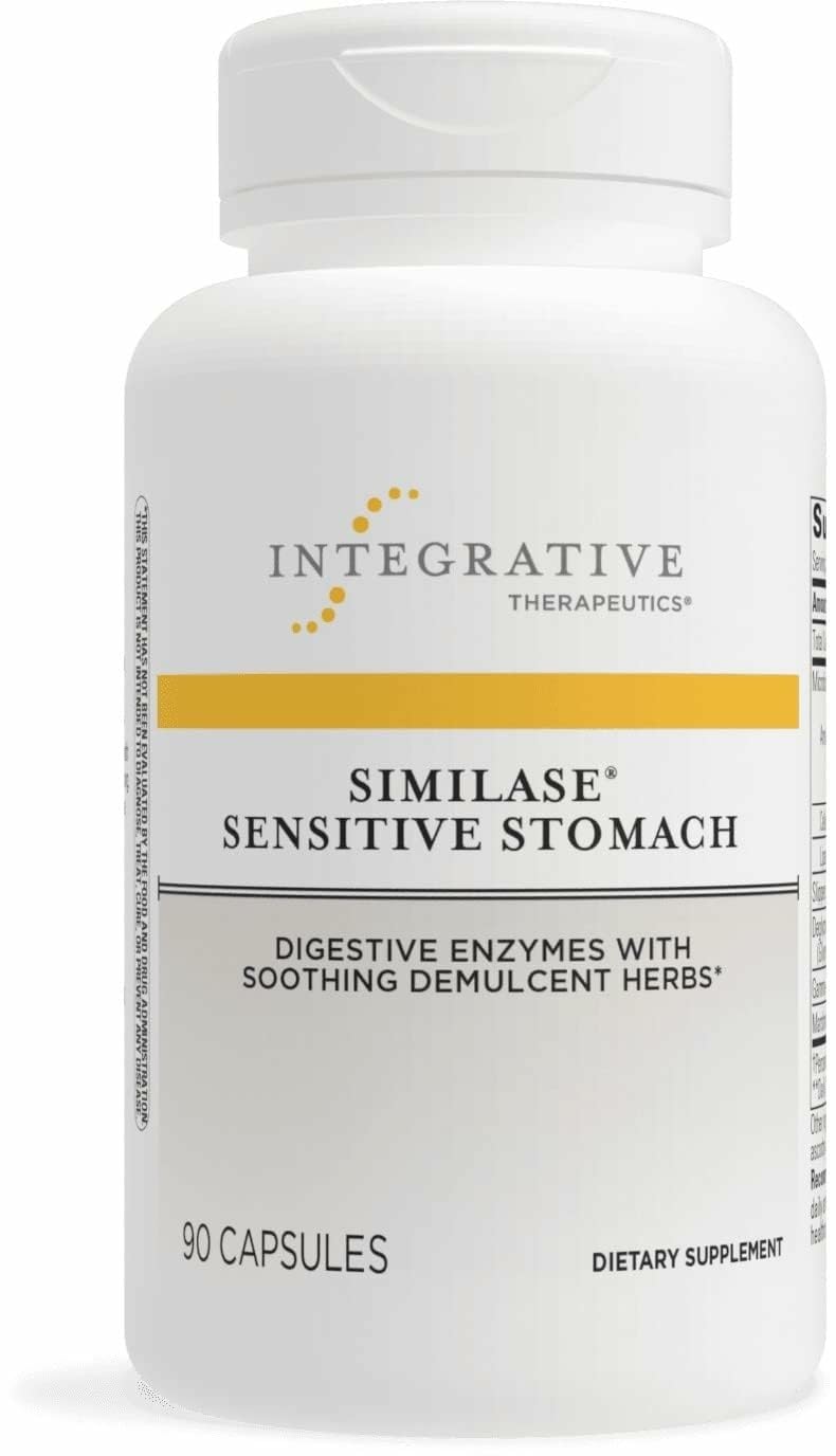 Integrative Therapeutics Similase Sensitive Stomach bottle with capsules for gentle digestion.