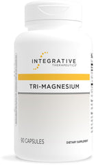Integrative Therapeutics Tri-Magnesium bottle showing dairy-free and gluten-free formula for daily support