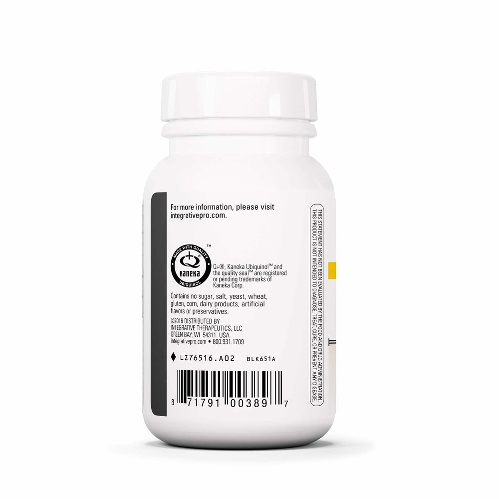 UBQH label close-up highlighting ubiquinol content