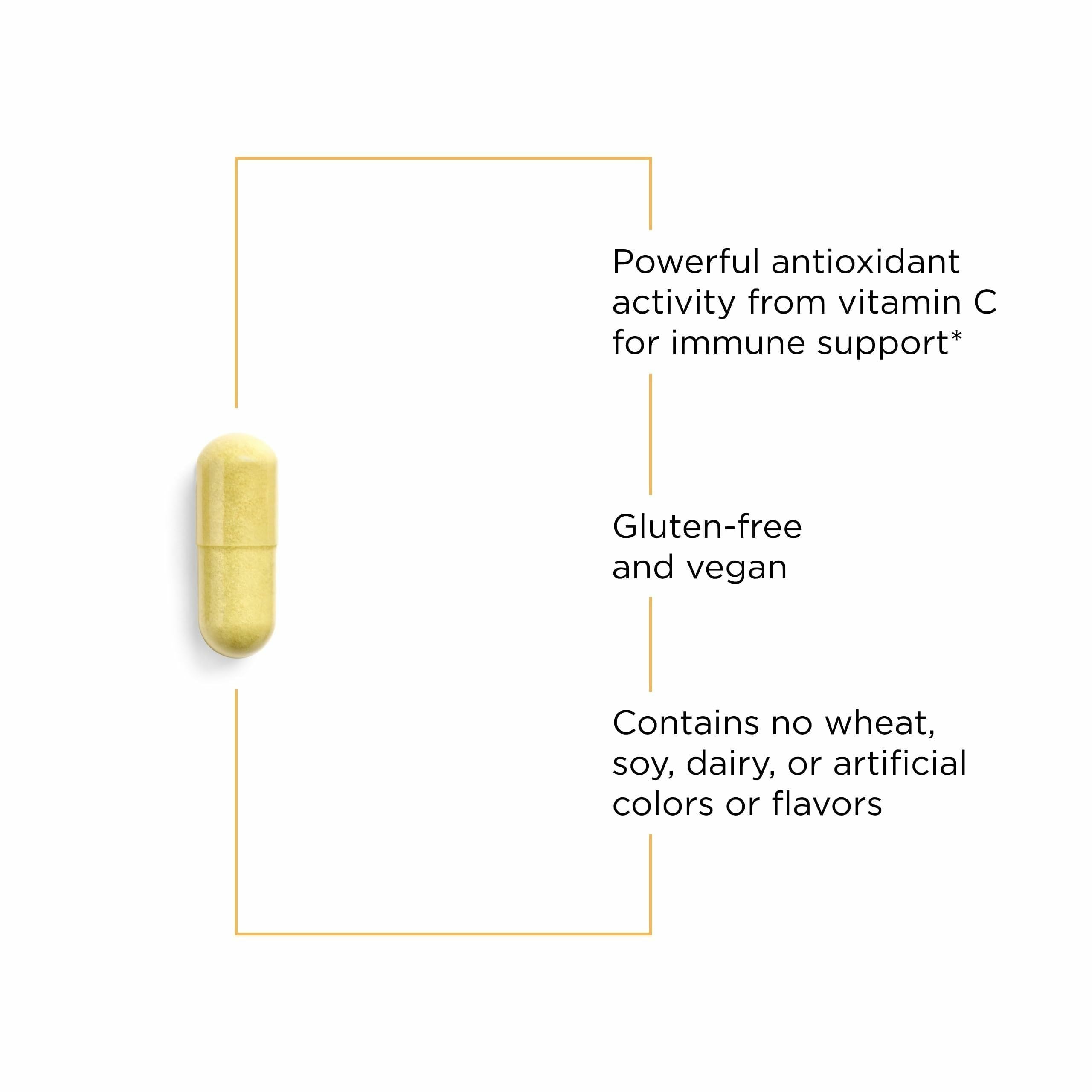 Ingredients panel of Integrative Therapeutics Vitamin C with Quercetin showing citrus bioflavonoids