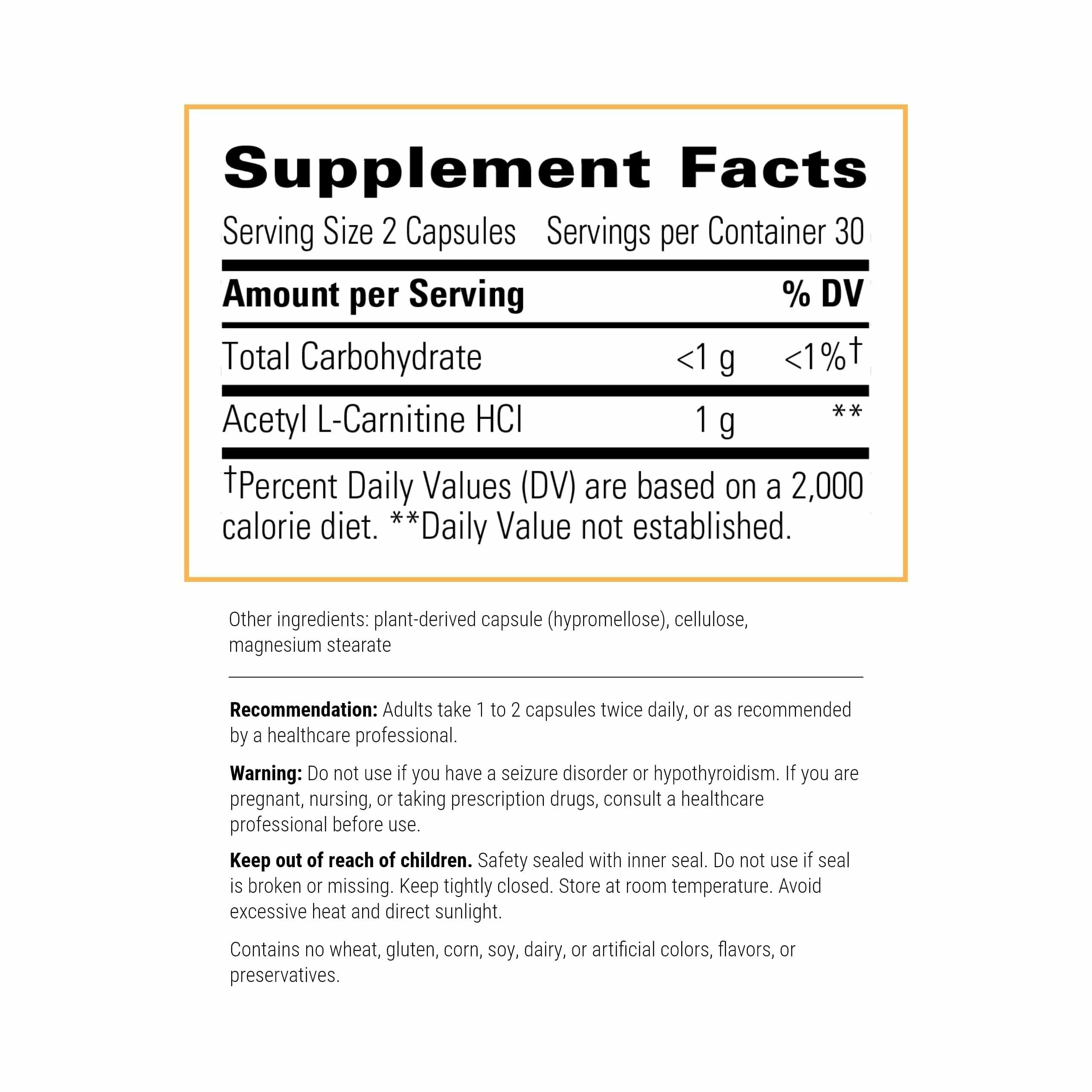 Integrative Therapeutics Acetyl L-Carnitine capsules closeup; soft gel for daily use