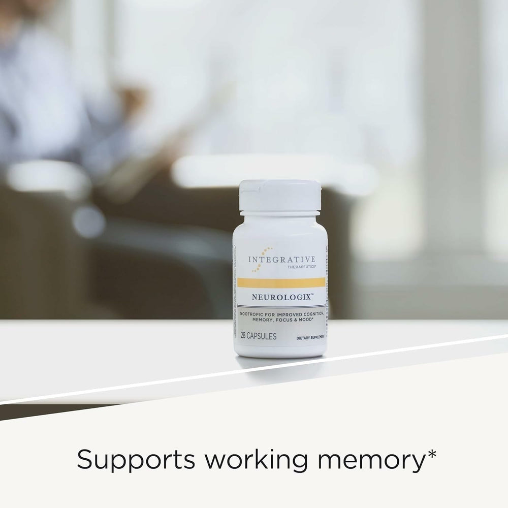 Neurologix 120-capsule bottle resting on a shelf.