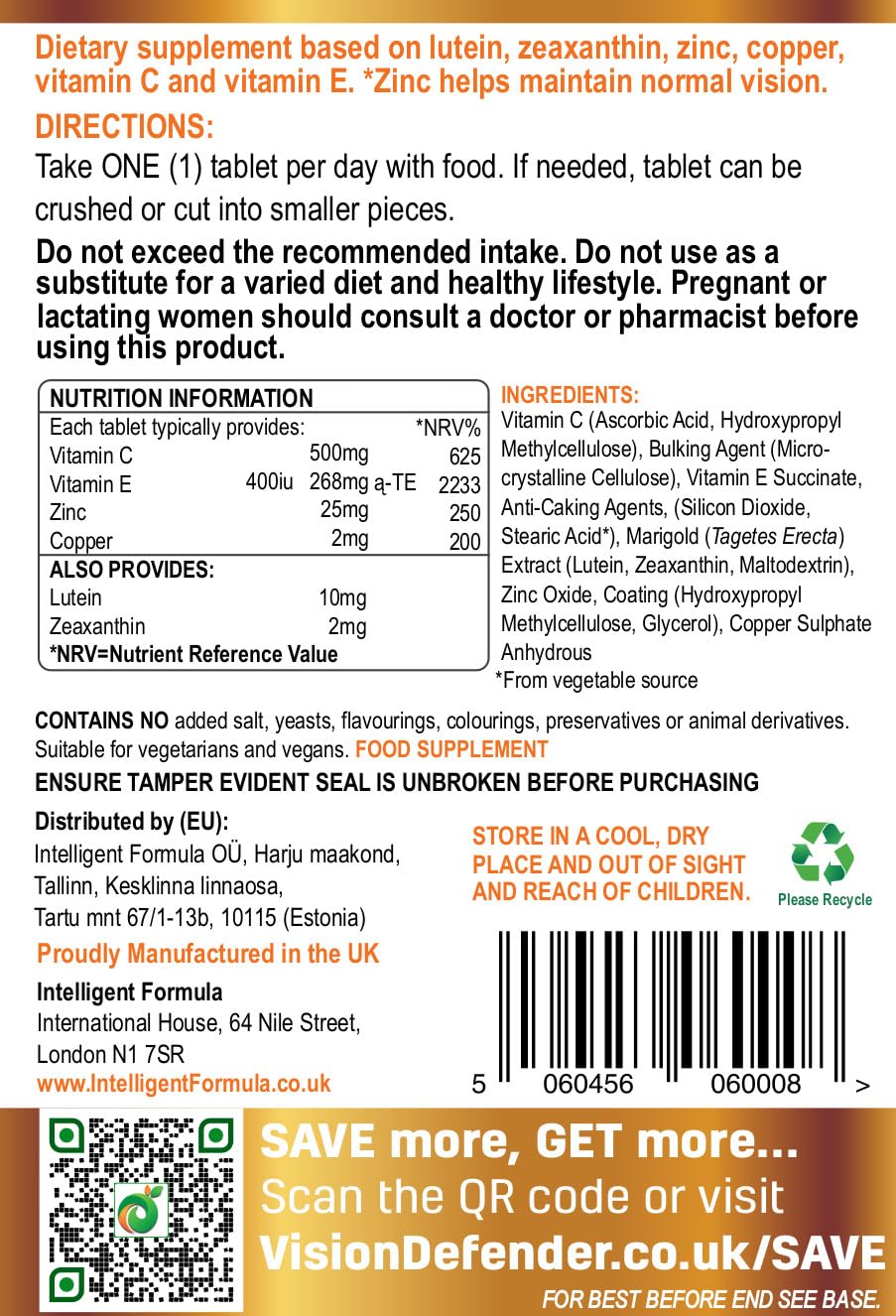 Marigold-derived lutein and zeaxanthin components in Vision Defender AREDS2.
