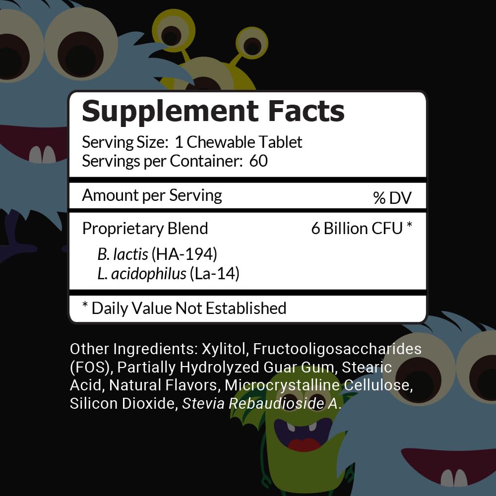 Intelligent Labs kids probiotic chewable tablet with kid-friendly flavor.
