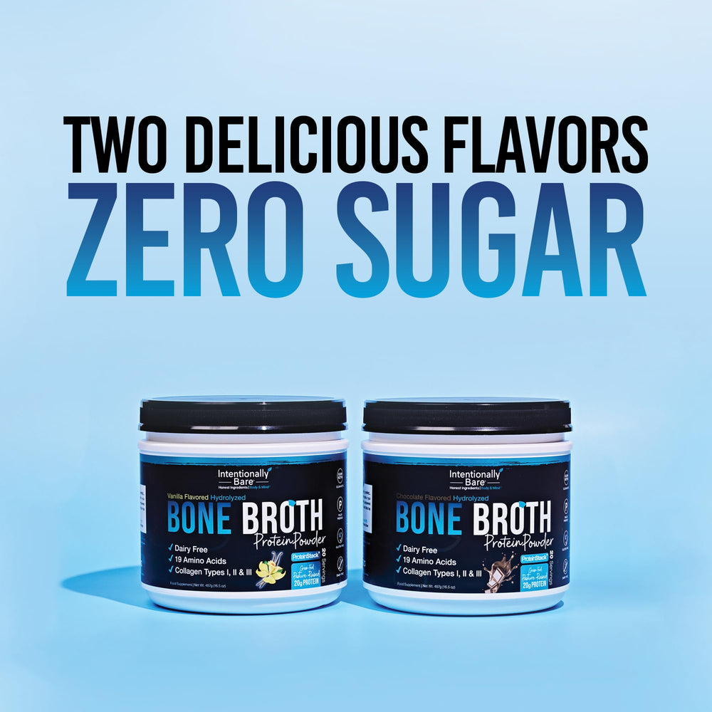 Creamy chocolate shake using Intentionally Bare bone broth protein powder post-workout