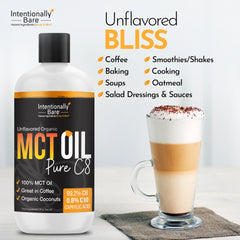 Intentionally Bare Pure C8 MCT Oil coffee add-in for flavorless energy
