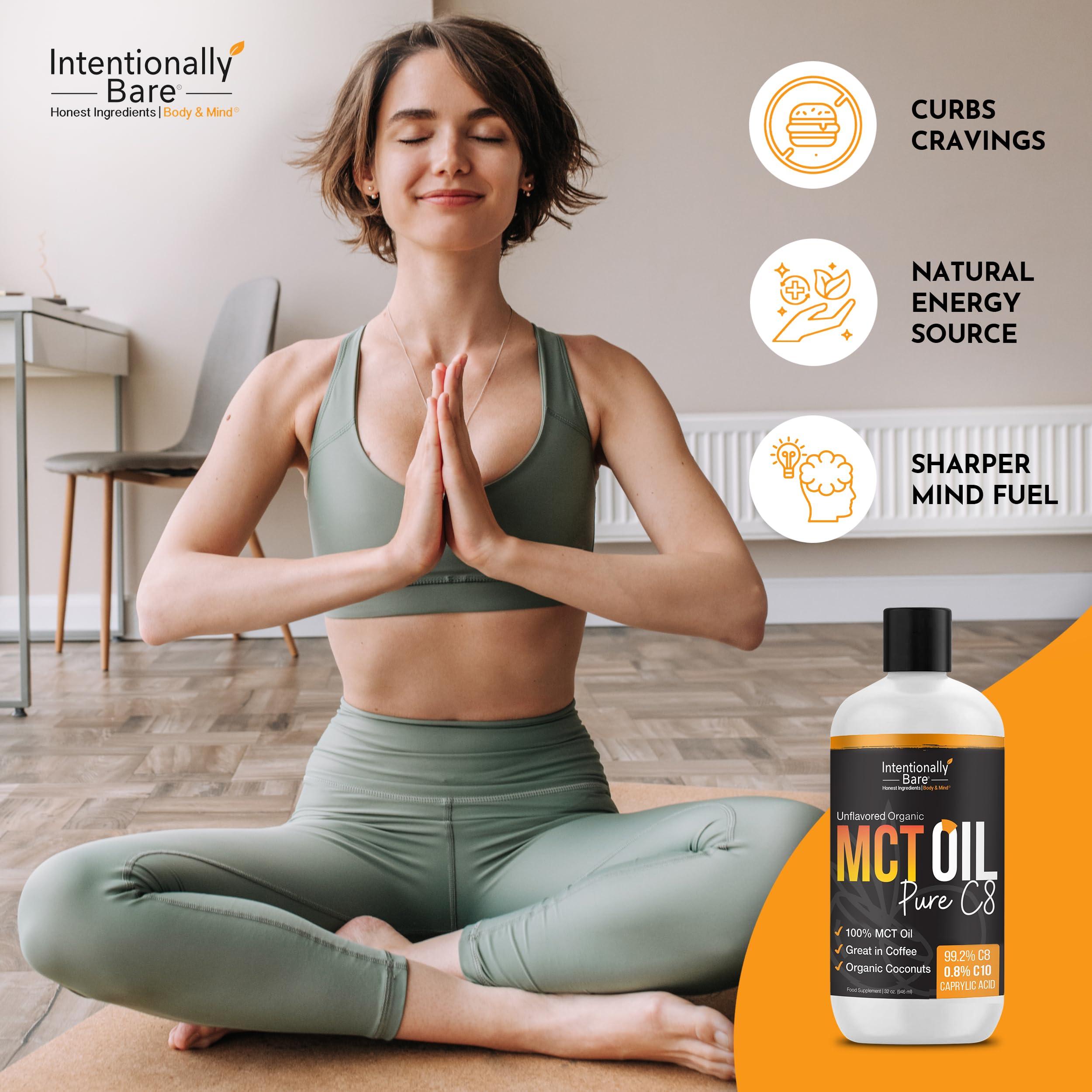 Intentionally Bare Pure C8 MCT Oil smoothie mixer for a nutrition boost
