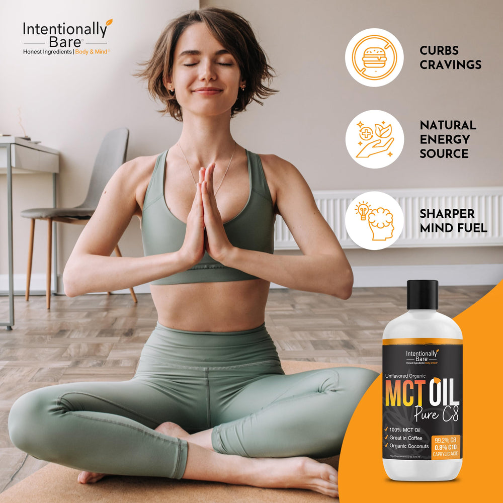 Intentionally Bare Pure C8 MCT Oil smoothie mixer for a nutrition boost